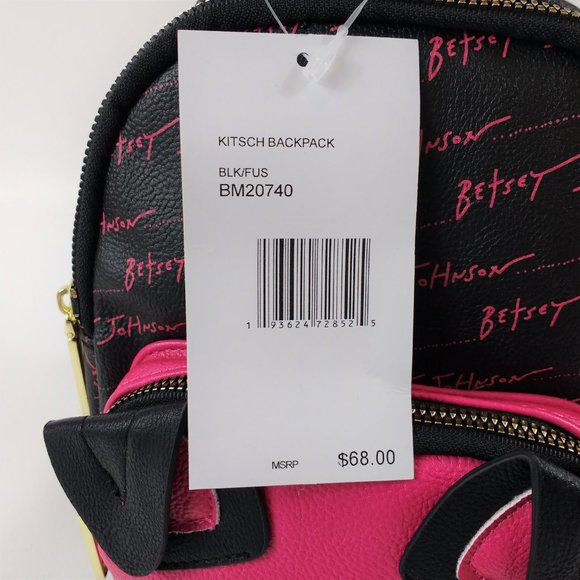 Betsey Johnson Dog Pink Mini Backpack